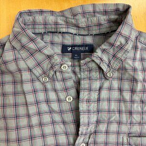 Cremieux Men’s XL Gray Plaid Shirt Long Sleeve Classic Fit Cotton Button Down